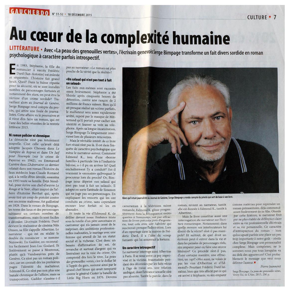 article gauche hebdo 18 décembre 2015 par Pierre Jeanneret
